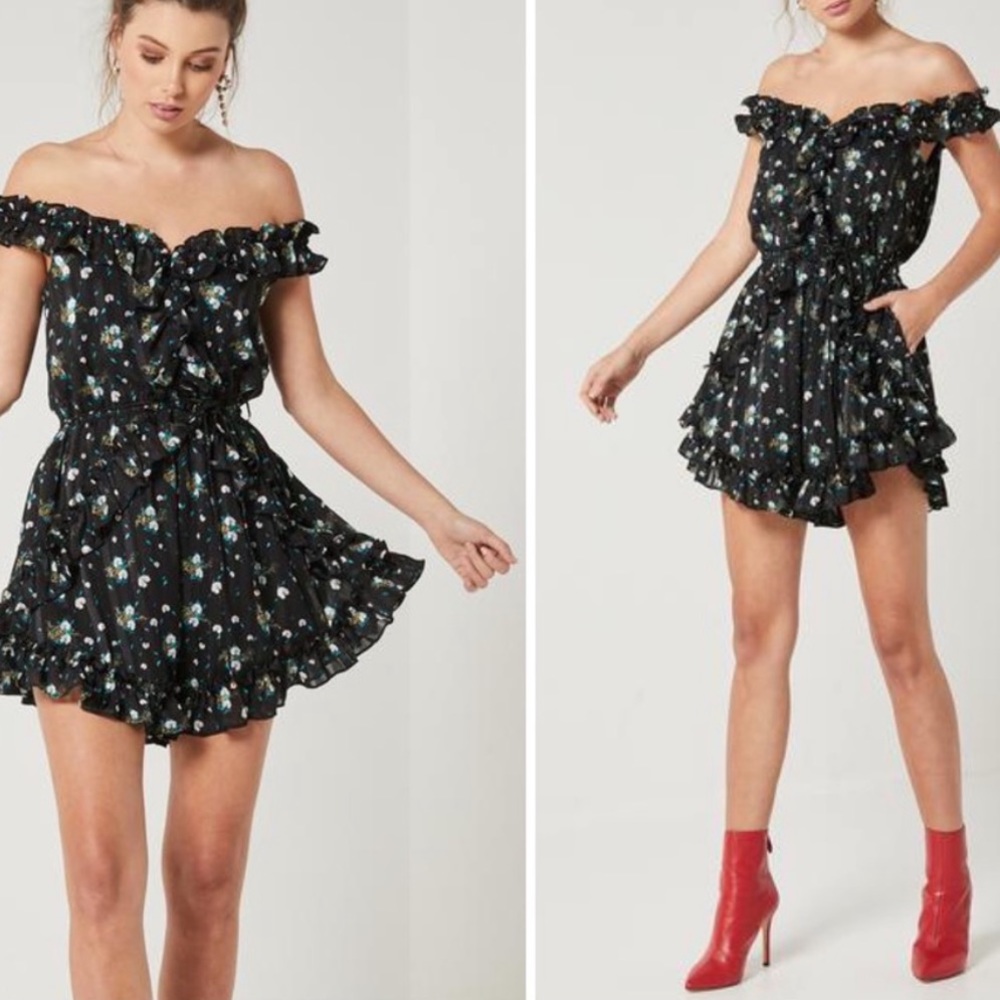 Elliatt Floral Ruffle Romper